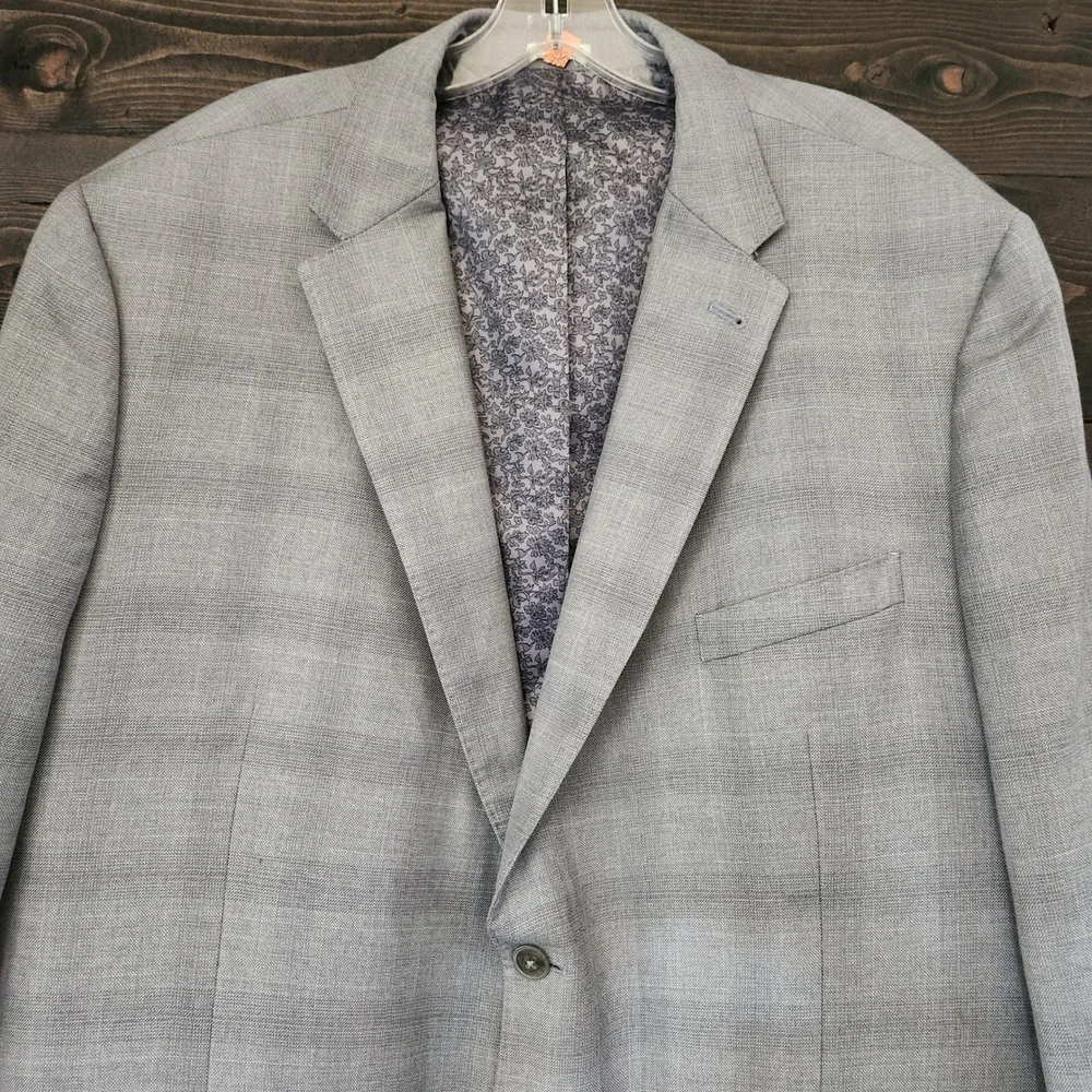 Joseph Abboud Heritage Mens 50R Windowpane Super 120s Wool Blazer Sport Coat